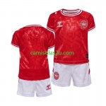 Camisolas de futebol Dinamarca Criança Equipamento Principal Euro 2024 Manga Curta